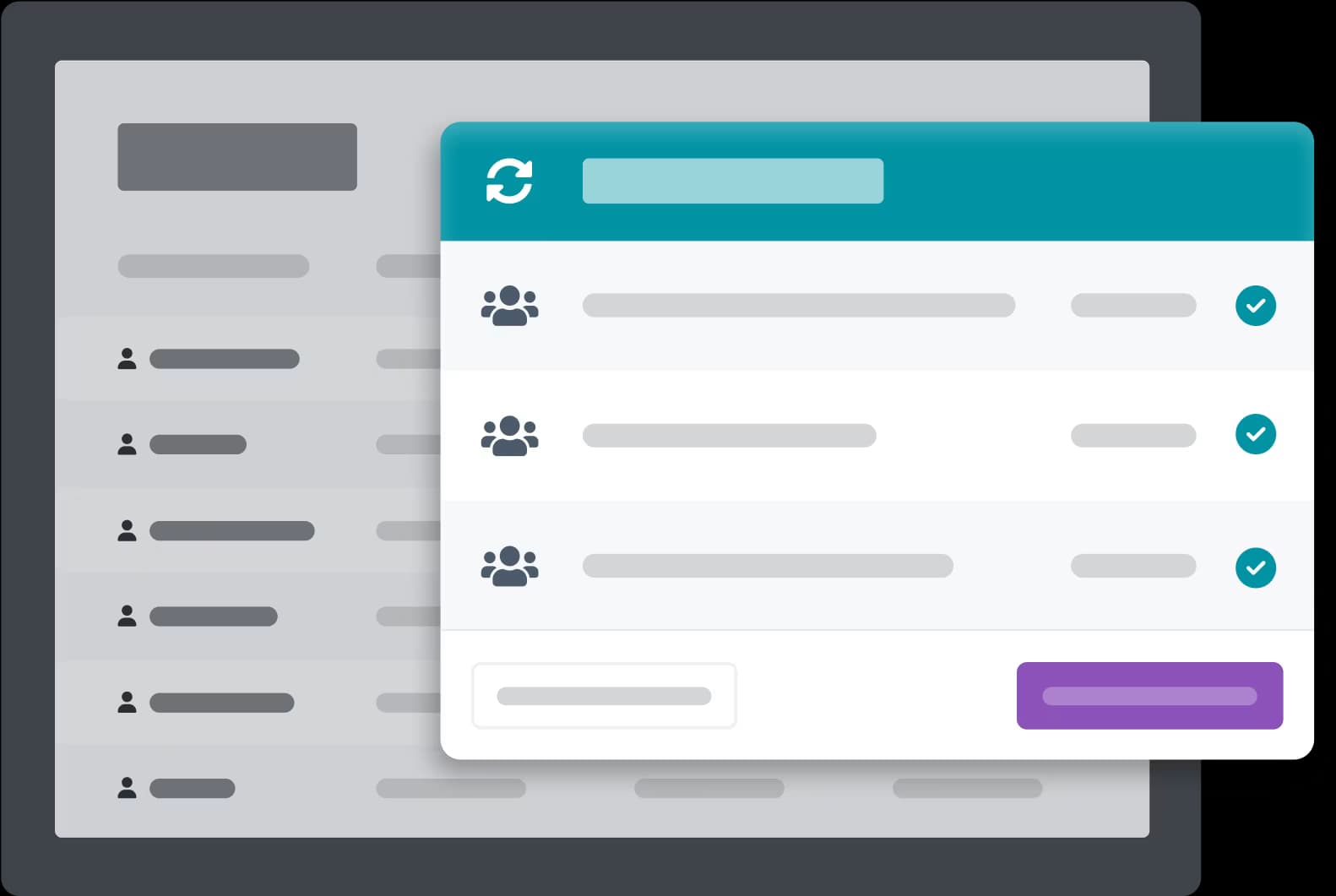 Example roster syncing graphic